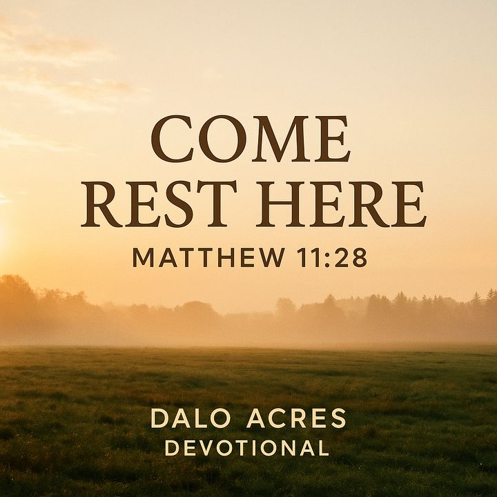 Matthew 11:28 — Come Rest Here | Dalo Acres Devotional