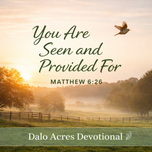 Matthew 6:26 — You Are Seen and Provided For | Dalo Acres Devotional