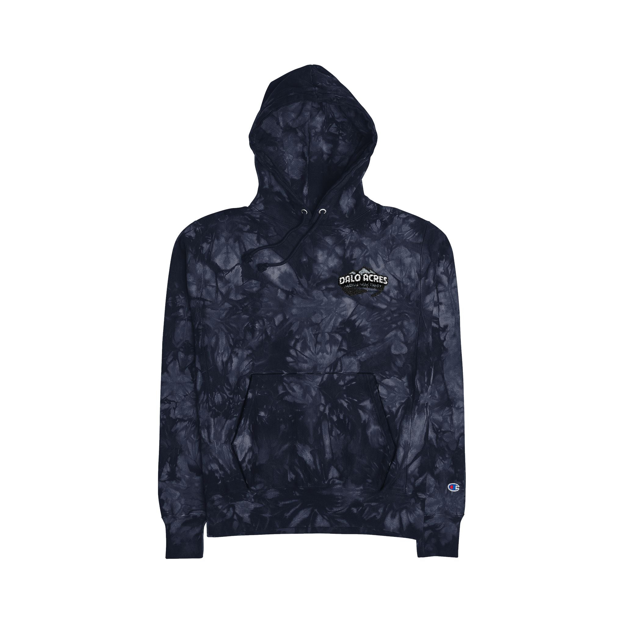 Dalo Acres Unisex Champion Tie-Dye Hoodie with Embroidery | Cozy Casualwear for Every Season 🌈🐐
