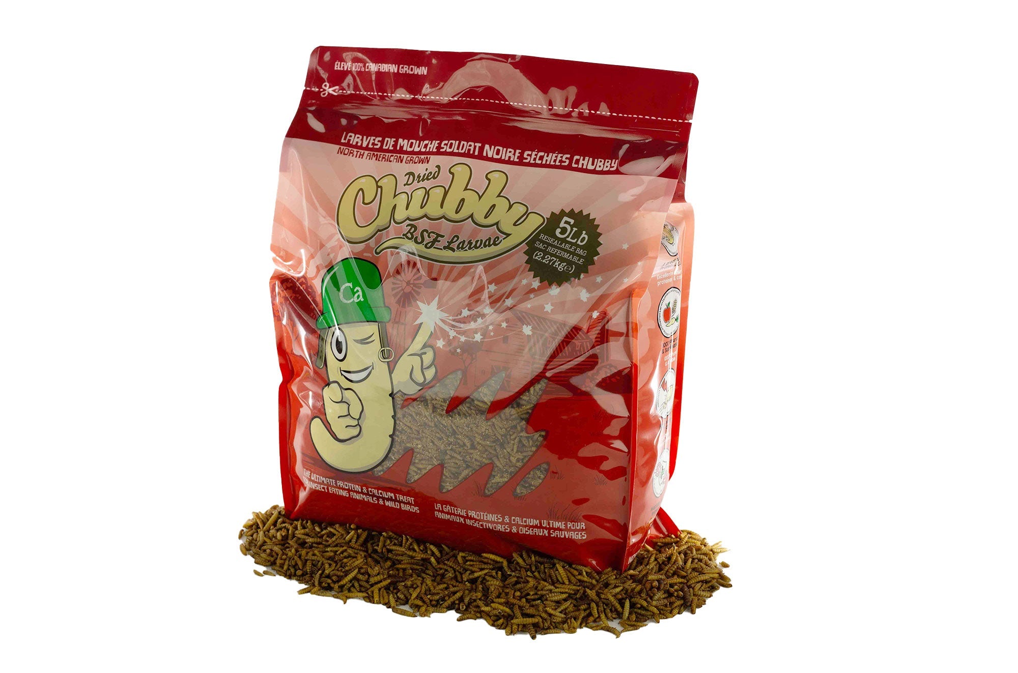 5LB Chubby Dried Black Soldier Fly Larvae - Grown in North America (Montreal) Non-GMO