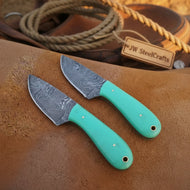 2 Piece Mark Cowboy Skinner Set with Turquoise Resin Handles