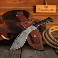 SharkBack Kukri Knife with Damascus Blade