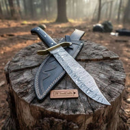 Sheffield Clip Point Bowie Knife Handmade Brass Clip JW SteelCrafts