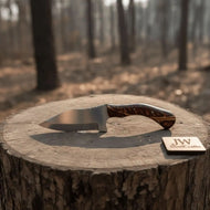 Stainless Steel Sheepsfoot Outdoor Knife — Brown Orange Swirl Resin Handle