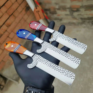 Rasp Steel Ranch Bull Cutter Knife Set with Resin Handles