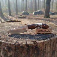 Custom Skinner Knife Deer Antler Rosewood Handle