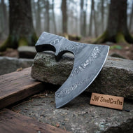 Custom Handmade Damascus Steel Viking Axe Head / Pagan Axe Head/ Chopping Axe / Edge Sharp