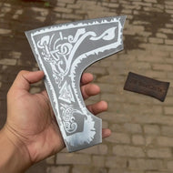 Viking Skeggox Axe Head Replica Hand-Forged Acid-Etched Norse Bearded Axe Head